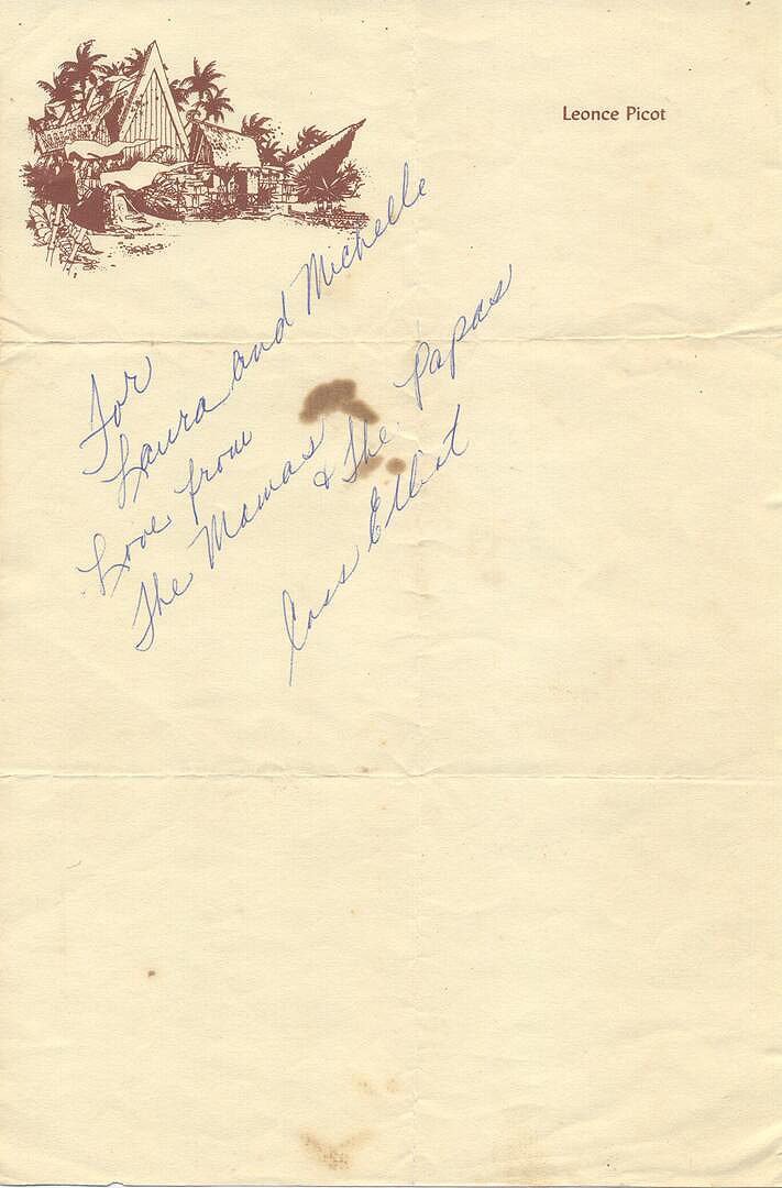 Mama Cass Elliot Autograph